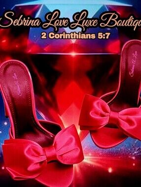 Sexy Red Satin Bow Mule Heels